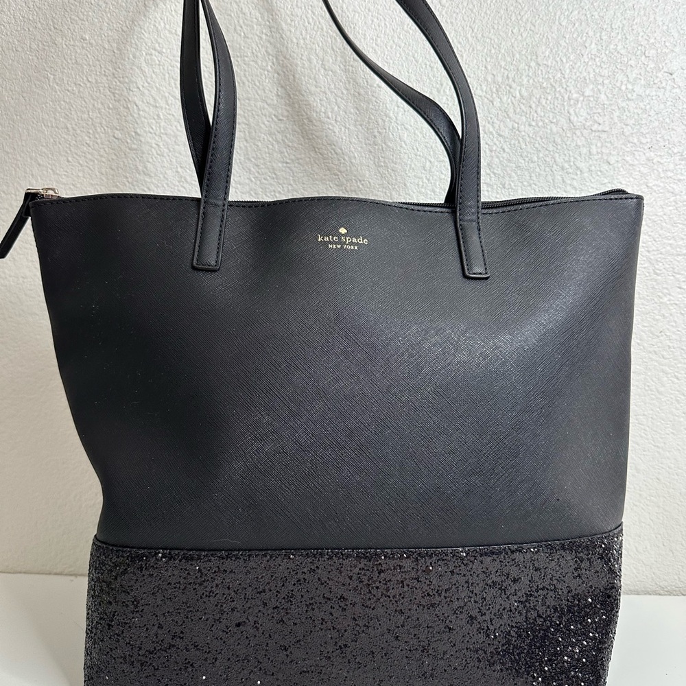 Kate Spade Black Sparkle Tote Bag